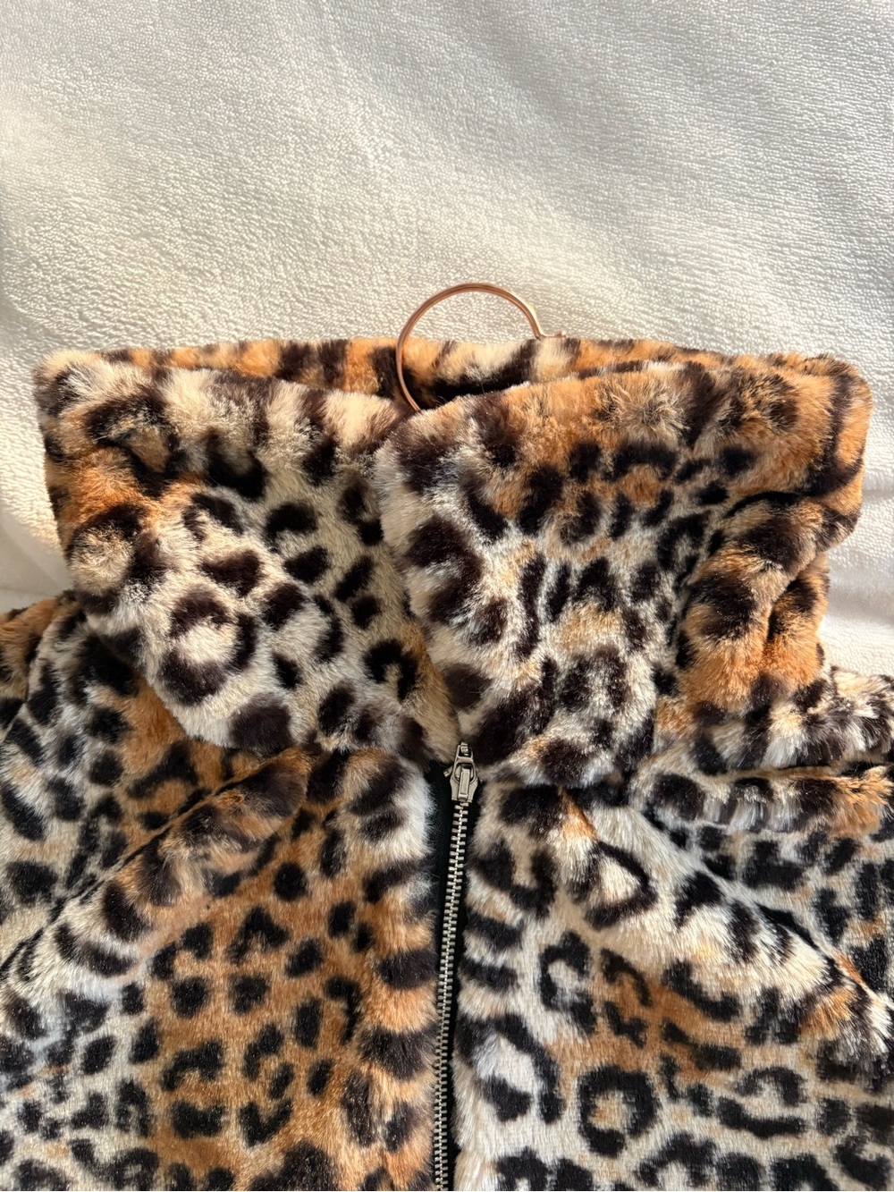 Nine West Leopard Print Faux-Fur Teddy Jacket - Brown, Black, Cream - Picture 9 of 9